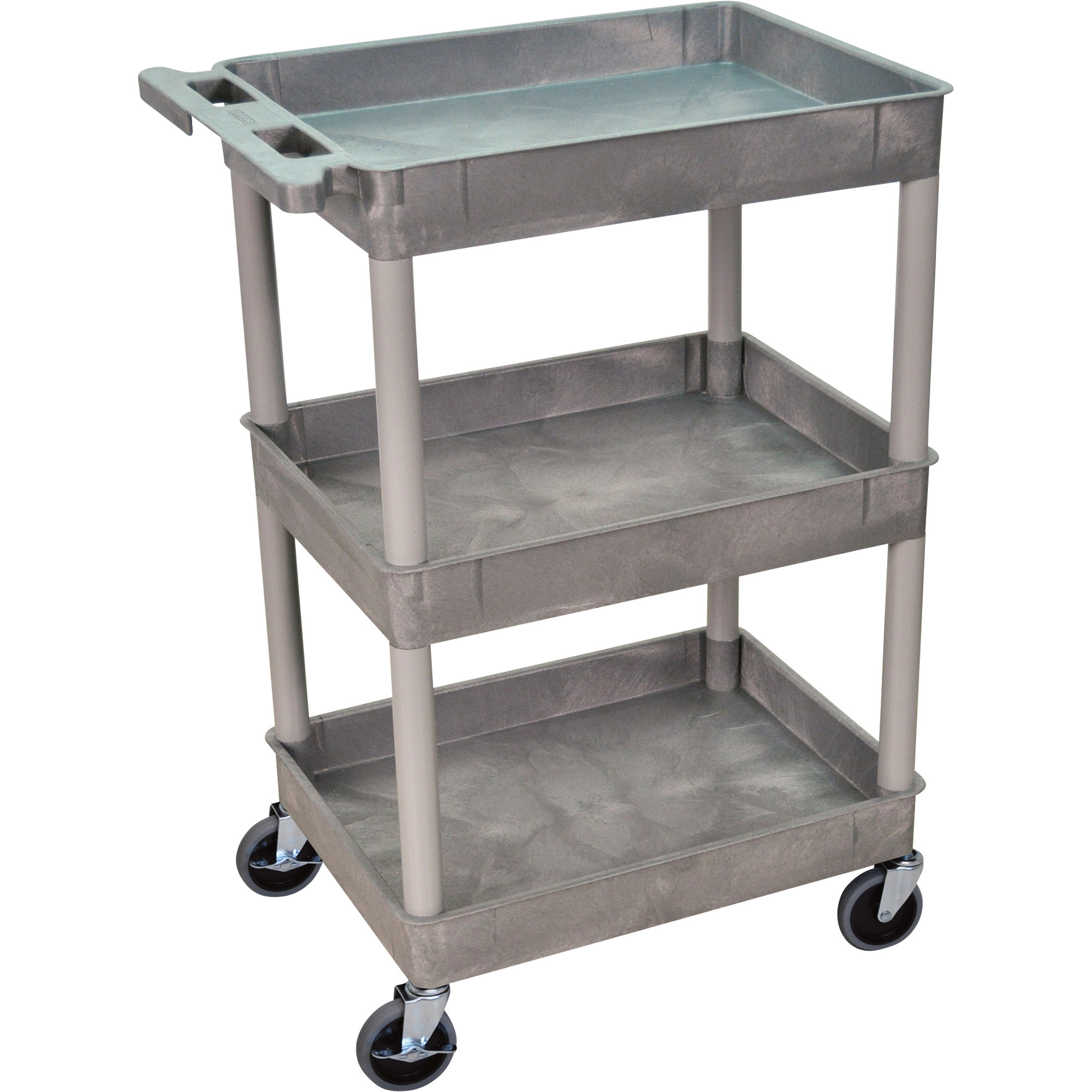 Luxor Tub Cart, 3-Shelf, Gray, 400-Lb. Capacity, Model# STC111-G